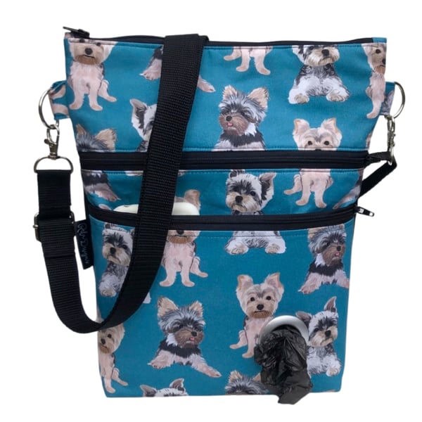 Dog walking bags, crossbody bag,  Yorkishire terriers