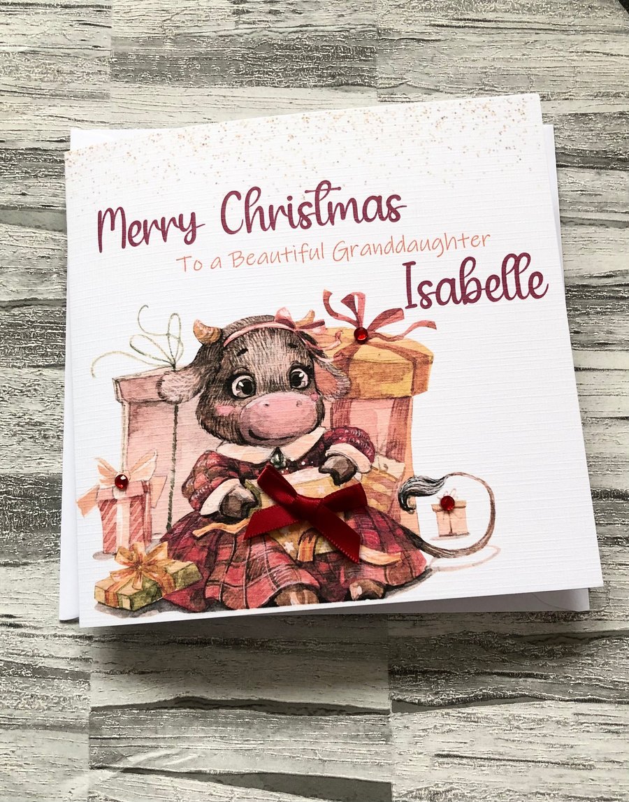 Merry Christmas card for Granddaughter, sister, Daughter, granddaughter