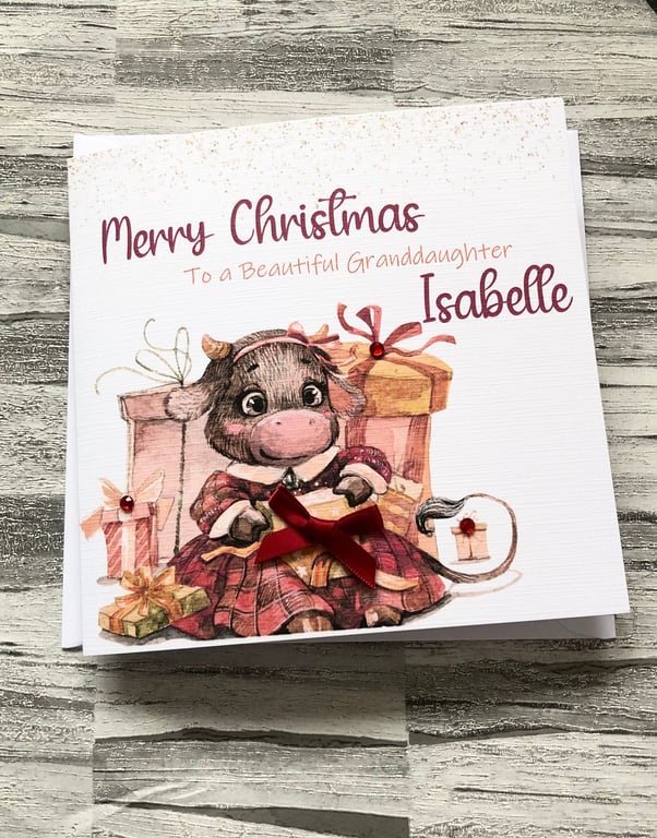 Merry Christmas card for Granddaughter, sister, Daughter, granddaughter