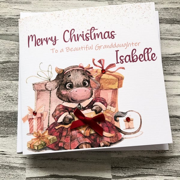 Merry Christmas card for Granddaughter, sister, Daughter, granddaughter