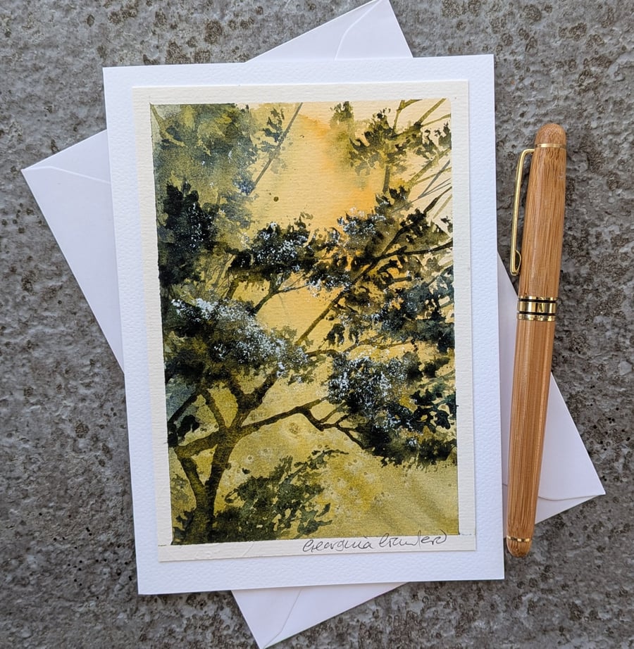 Through The Trees. Blank Card. Original Art. 260197