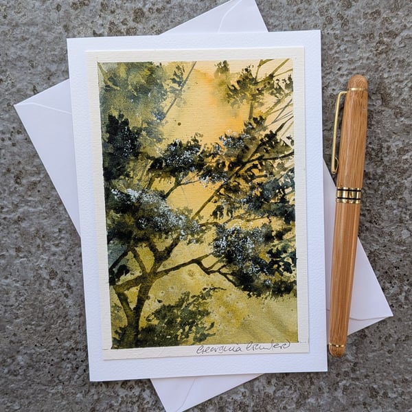 Through The Trees. Blank Card. Original Art. 260197