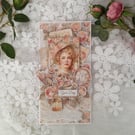 Handmade Birthday Card for Her - Vintage Floral Lady Design. (207)
