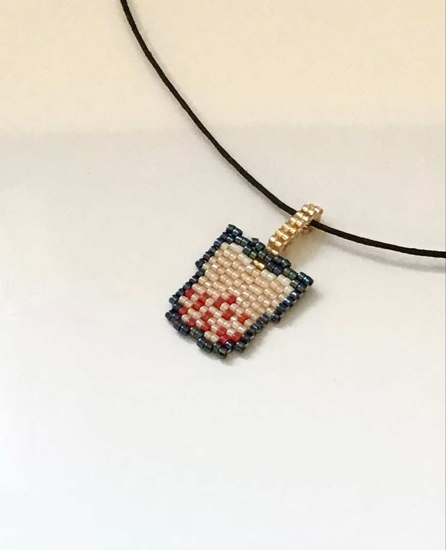 Bubble tea beaded necklace