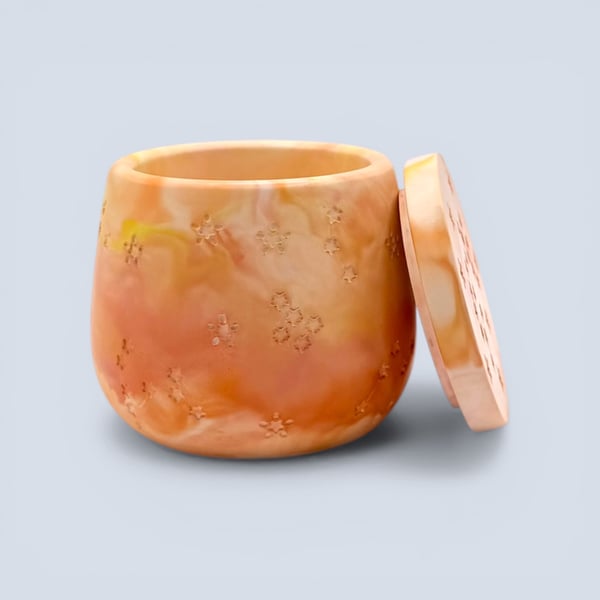 Sunrise Orange Marbled Star Adorned Jewellery Box (STP28)