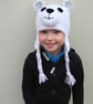 Crochet polar bear novelty hat, Toddler, child, adult size - Image 3