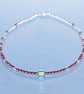 Bracelet dainty sterling silver & Swarovski glass pearl symmetric pattern  - Image 4