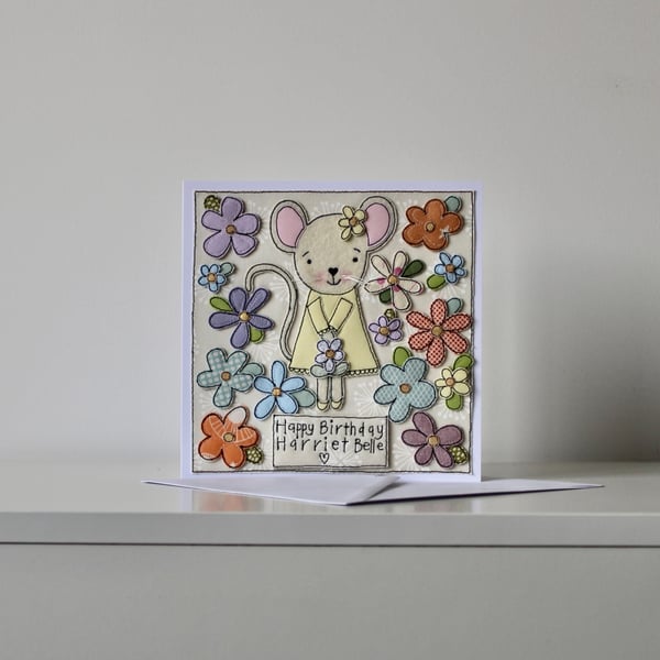 Special Order for Maxine - Handmade Blank Birthday Card for Harriet Belle