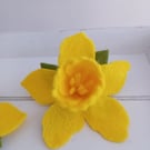 Felt Daffodil Hair Clip: St David's Day Floral Accessory