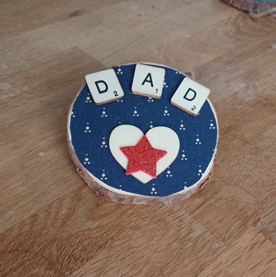 Dad wall art wooden slice