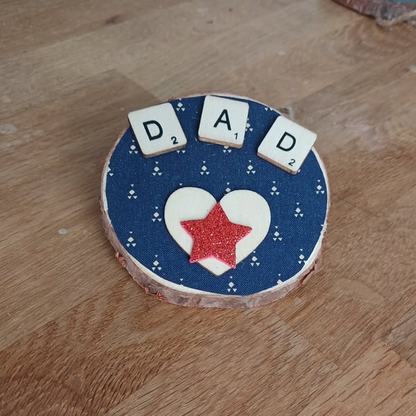 Dad wall art wooden slice