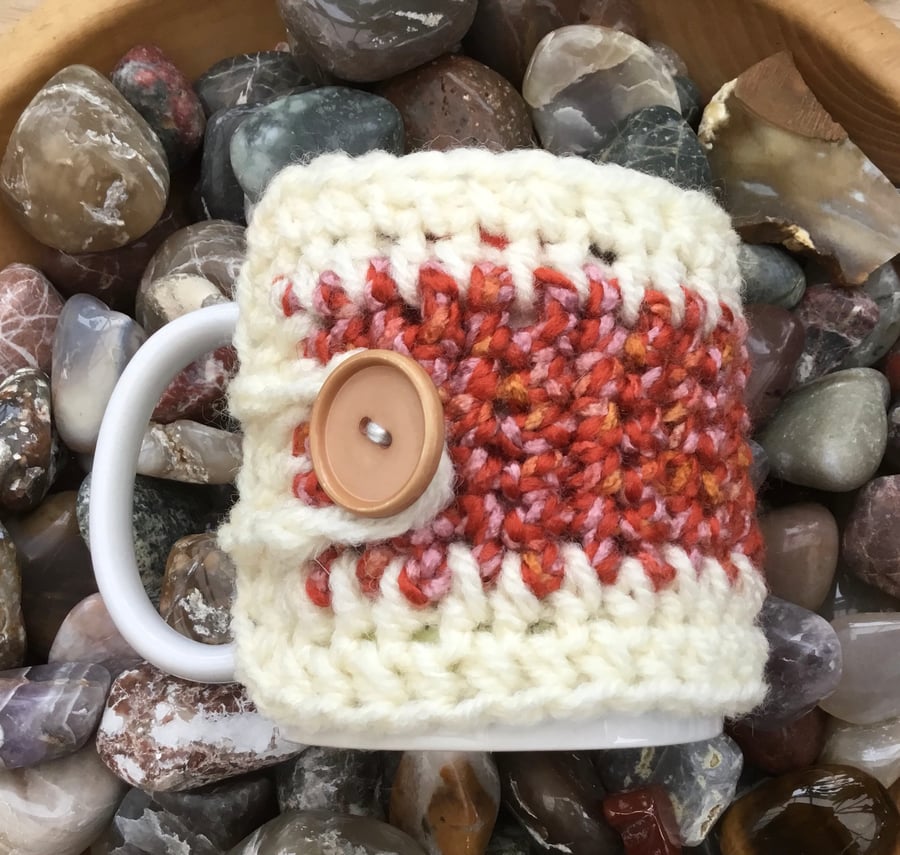 Autumn Tones!  Crocheted Mug Cosy or Mug Hug! Give your Mug a Hug!