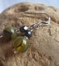 Dragon Stone - Agate & Czech Fire Polished Glass Earrings - Image 1