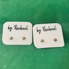 Small gold star studs