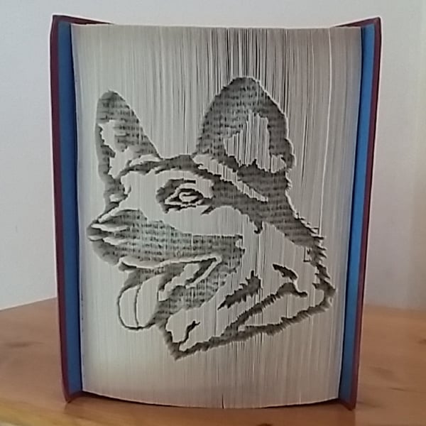 German Shepherd Dog CUT & FOLD Book Folding Pattern - EMAILED PDF PATTERN