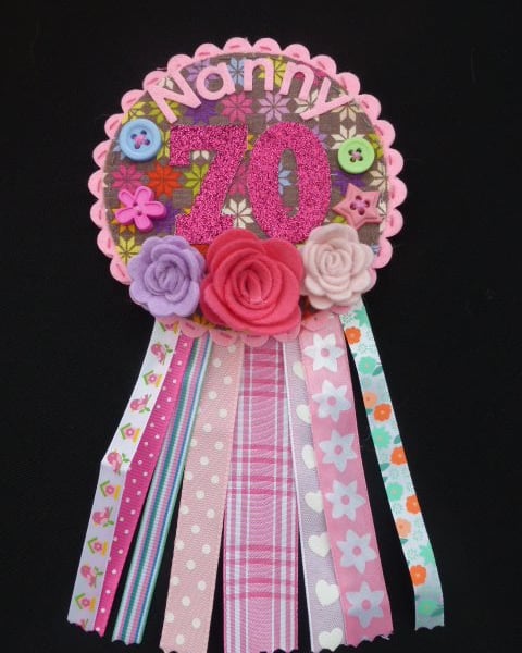 Birthday badge, rosette - Nanny