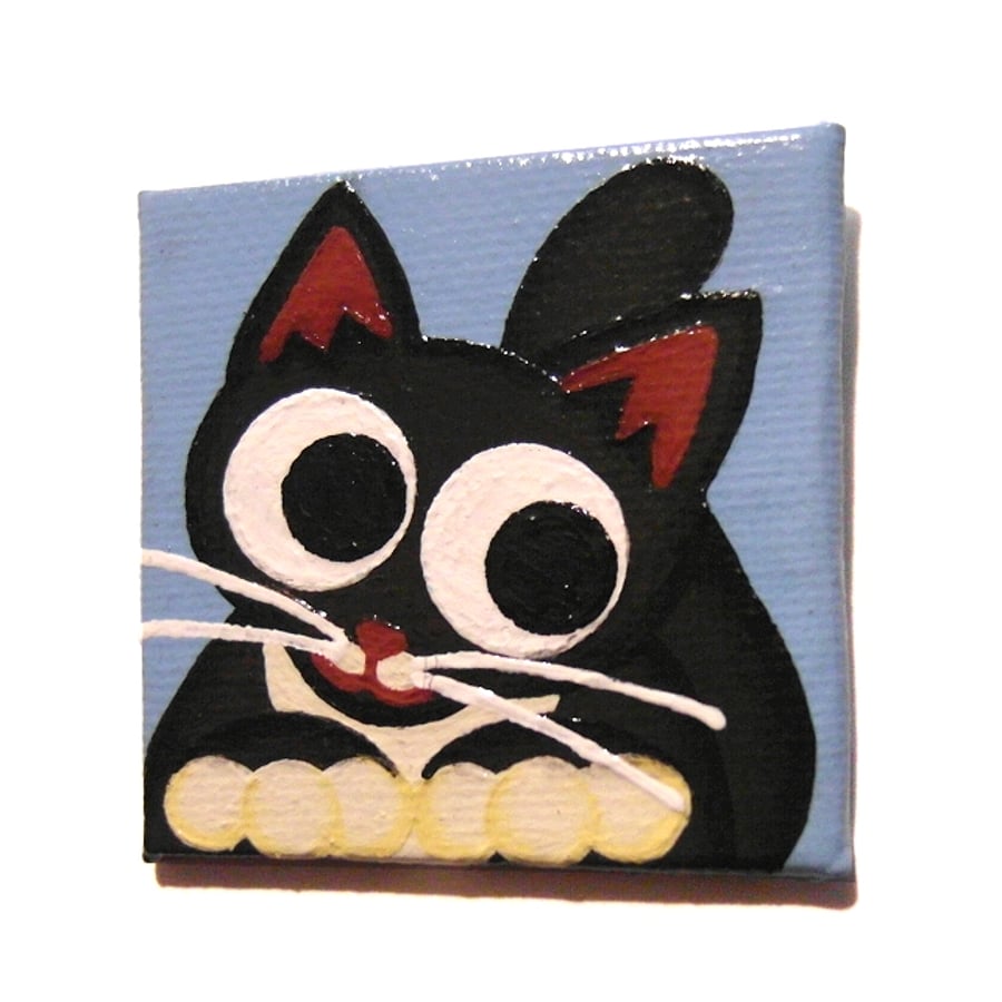 Sold Black and White Cat Magnet