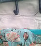 Lined Peg Bag - Green Flowers Cotton Fabric - Wood Hanger - Image 3