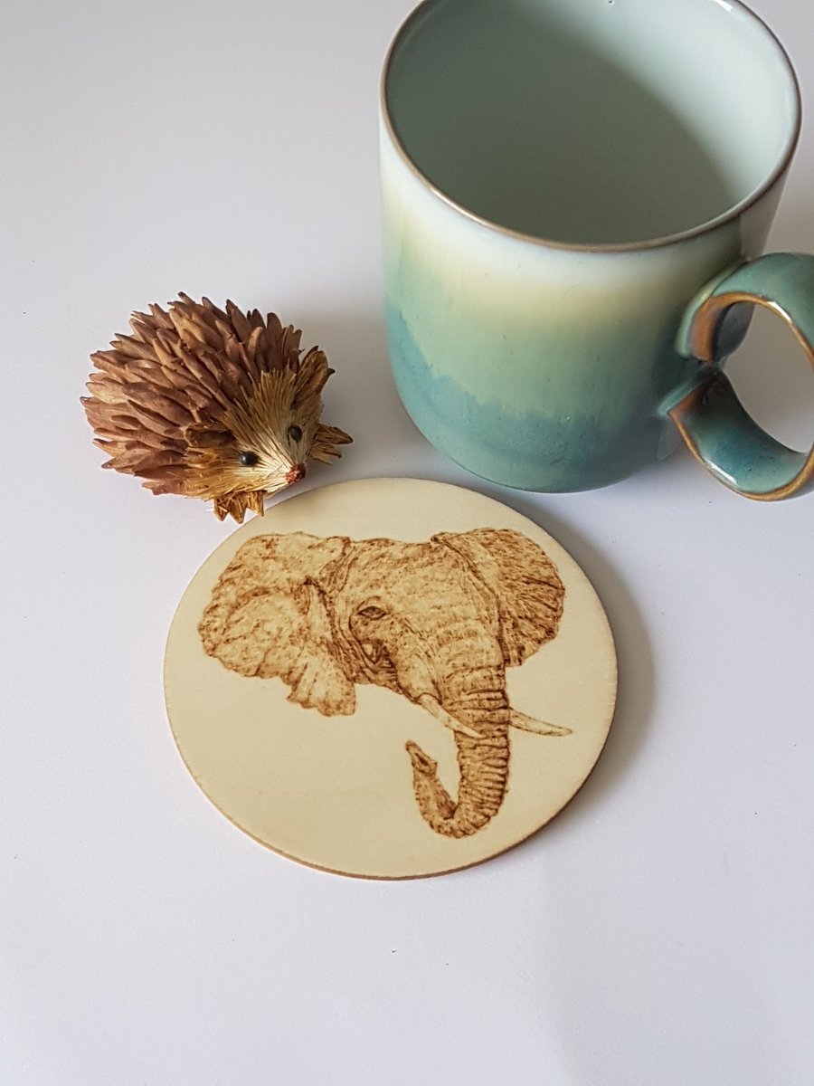 Wooden Elephant Coaster 