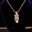 Solid Copper Zoisite Pendant Gift Boxed - 18” Ball Chain