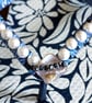 Shell Pearl And Ribbon Hand Decorated Blue Floral Flip Flops Size 5-6 - Image 5