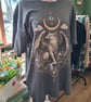 Mystic Gryphon & Moon Phases Graphic T-Shirt - Gothic Celestial Apparel