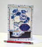 Auntie Birthday Card – Elegant Blue Floral Handmade Card - Image 7