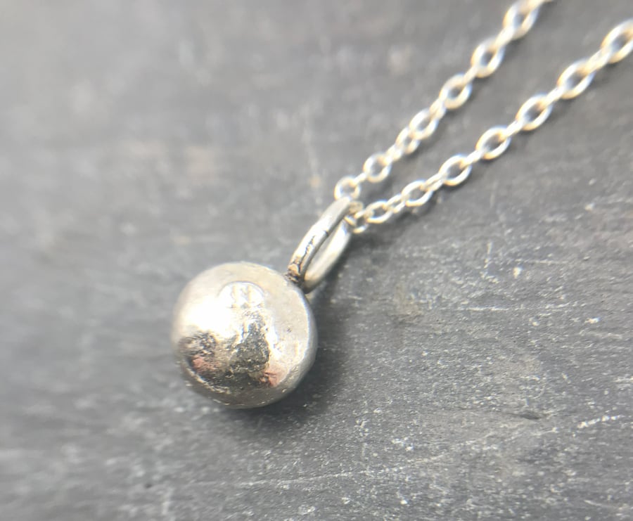 Tactile Pebble Necklace - Handmade, Sterling Silver 925 