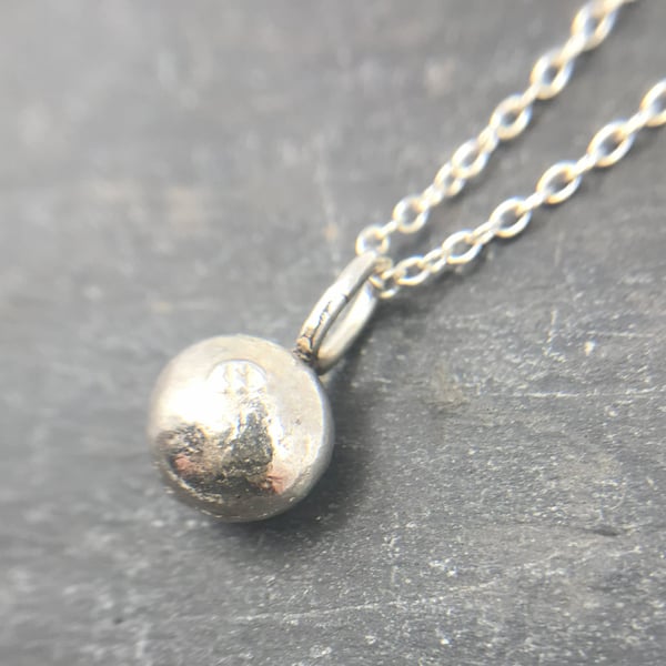 Tactile Pebble Necklace - Handmade, Sterling Silver 925 