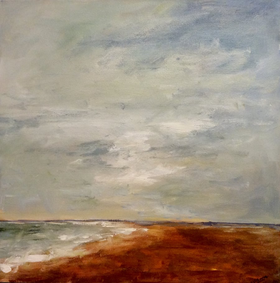 Dunwich, Suffolk - acrylic painting of Suffolk coast