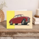 Jaguar Greeting Card: Mid Century Classic Car Illustration (417)