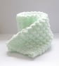 Crochet Baby Blanket, handmade new baby gift in mint green and white - Image 4