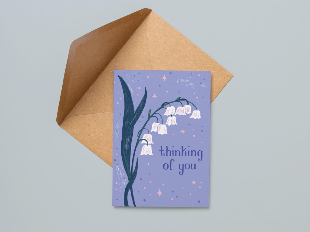 Thinking Of You Cute Greetings Card Floral Botanical Unique Love Bereavement