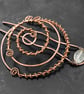 Antique Copper Spiral Bun Cage, Twisted Copper Hair Pin,Bun Holder for Long hair - Image 2