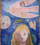 I see the moon original watercolour painting - Image 1