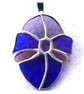 Easter Egg Suncatcher Stained Glass Handmade Blue purple 010 - Image 3