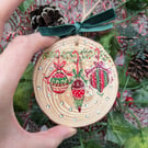 Christmas Baubles hand-painted log slice Christmas decoration