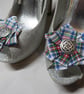 White Dress Stewart Handmade  Scottish Tartan Plaid Shoe Clips  - Image 2