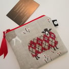 SALE Red Sheep  Coin Purse