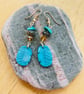 Turquoise feather earrings