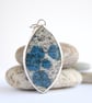 Large K2 Jasper pendant - white with blue spots - Image 1