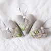 SET OF 3 LAVENDER BAGS - RABBITS & FLOWERS  HEART SHAPED EASTER