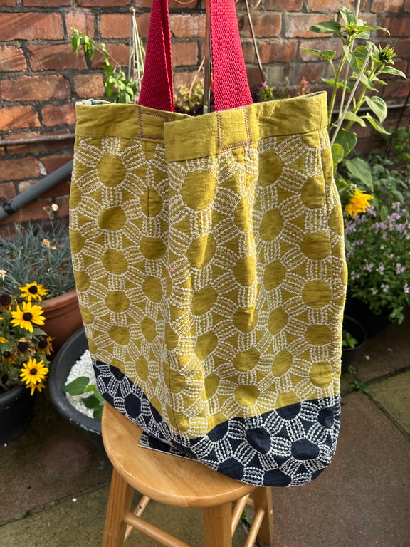 linen skirt tote bag