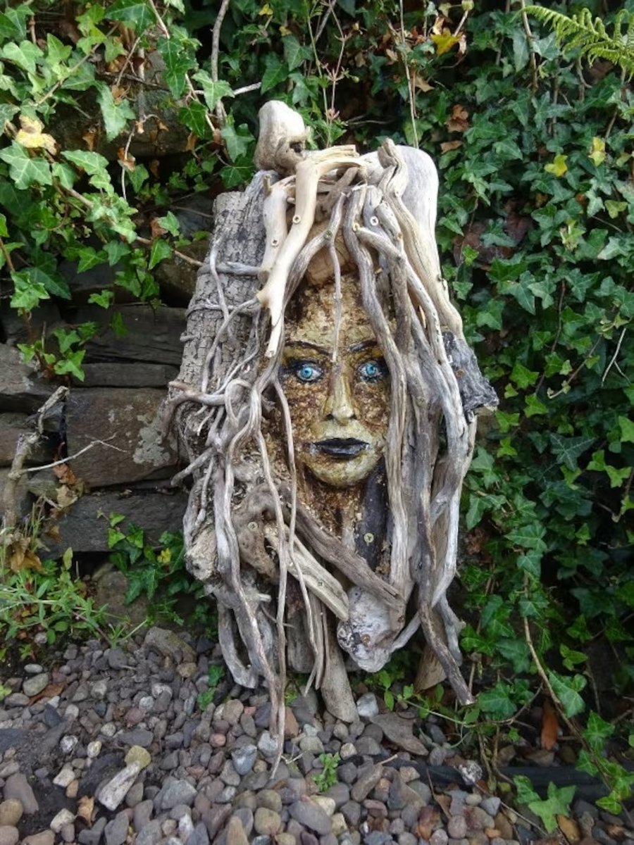 Spirit Fairy Nymph Driftwood Garden Sculpture