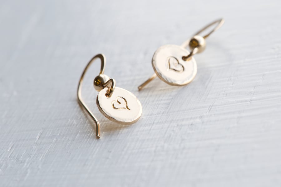  Handmade 14K Gold Filled Disc Dangling Earrings