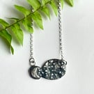 Recycled silver moon and stars necklace - one of a kind
