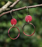  Red Copper Hoop Dangle Earrings - Image 6