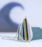 Cornish surfite pendant - grey, navy, yellow