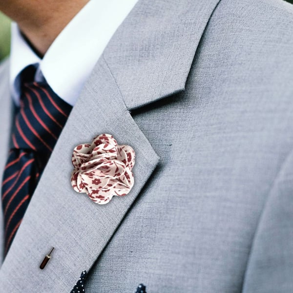 Flower Lapel Pin, White Flower, Wedding Buttonhole