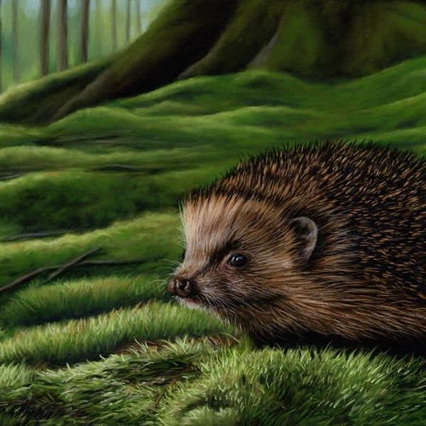 Pastel artwork of a Hedgehog
